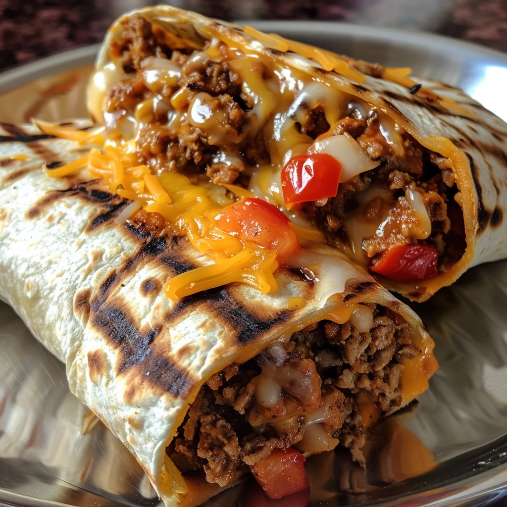 Sloppy Joe Grilled Burritos - Easy Dinner Recipe