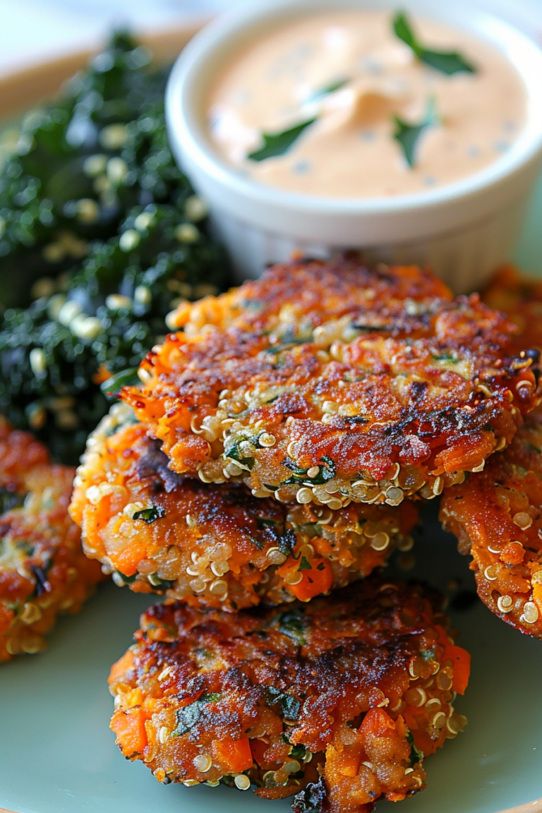 Sweet Potato Kale and Quinoa Fritters